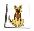 3dRose Funny Cute German Shepherd Puppy Dog with Saturn Disc Cartoon - Drawing Books (db_351155)