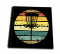 3dRose Black disc Golf Basket Over Retro Striped Circle on Black... - Drawing Books (db-382280)