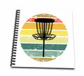 3dRose Black disc Golf Basket Over Retro Striped Circle on White... - Drawing Books (db-382281)