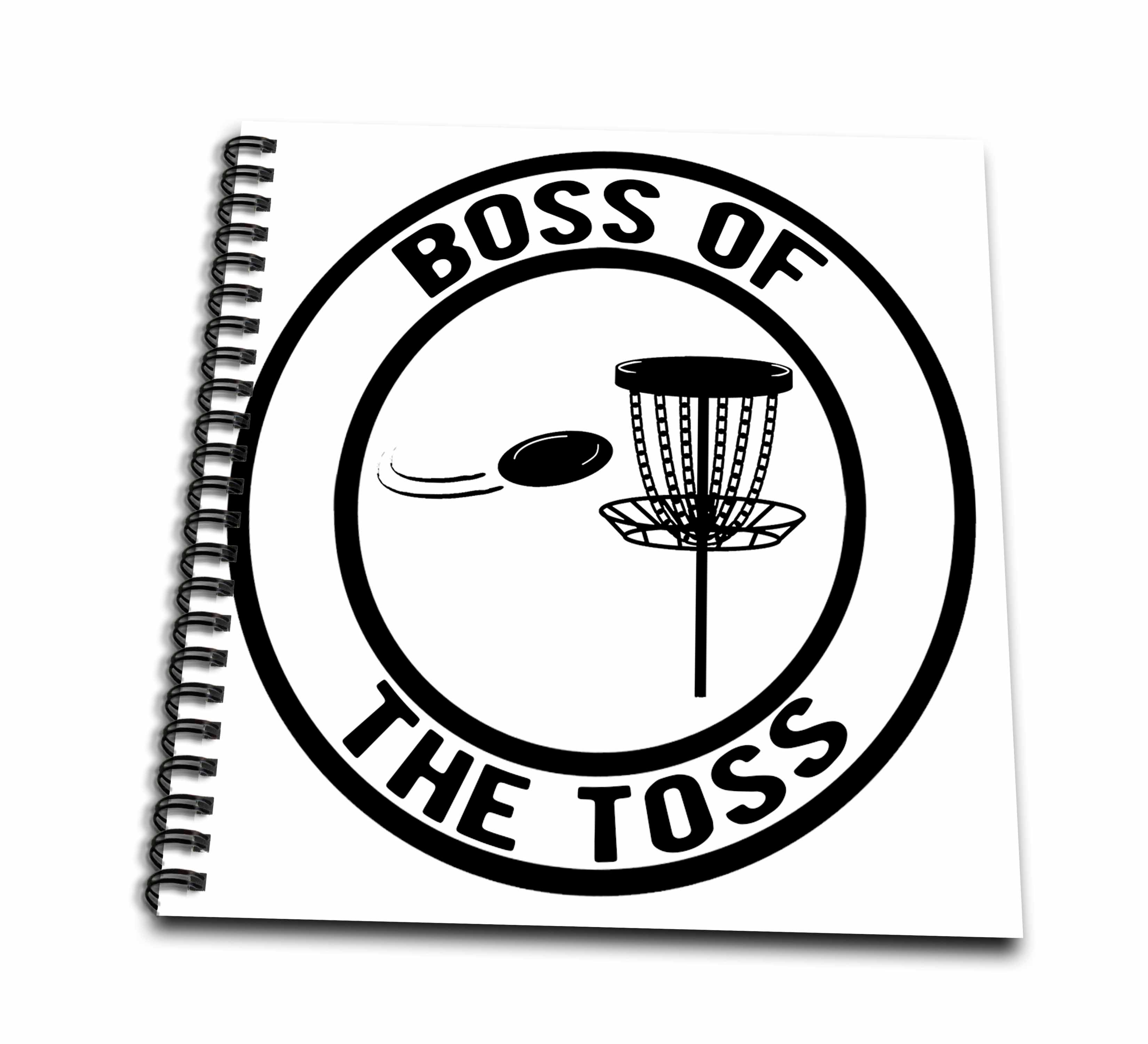 3dRose Boss of The Toss in a Circle with disc Golf Basket and disc on... - Drawing Books (db-382296)