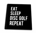 3dRose Eat Sleep Disc Golf Repeat in Bold White Lettering on Black... - Drawing Books (db-382301)