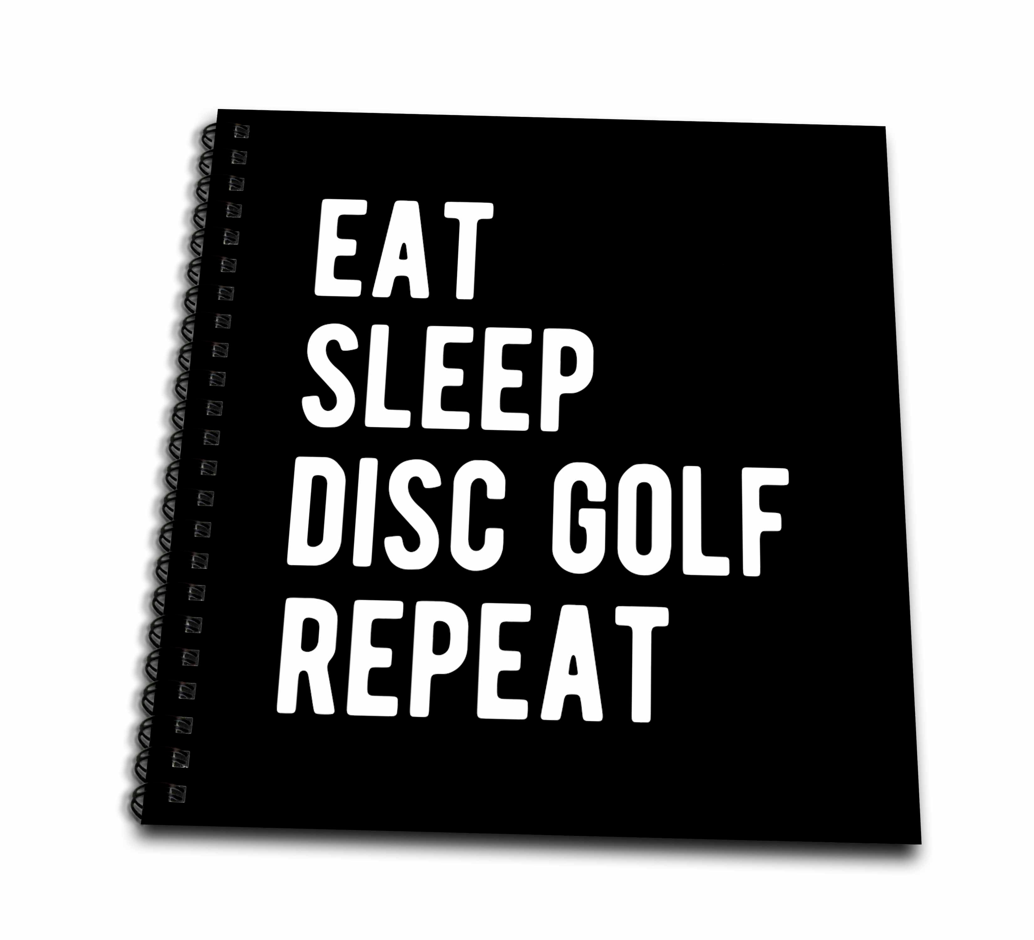 3dRose Eat Sleep Disc Golf Repeat in Bold White Lettering on Black... - Drawing Books (db-382301)