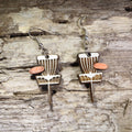 Disc Golf Basket Wooden Dangle Earrings | Disc Golf Jewelry Gift