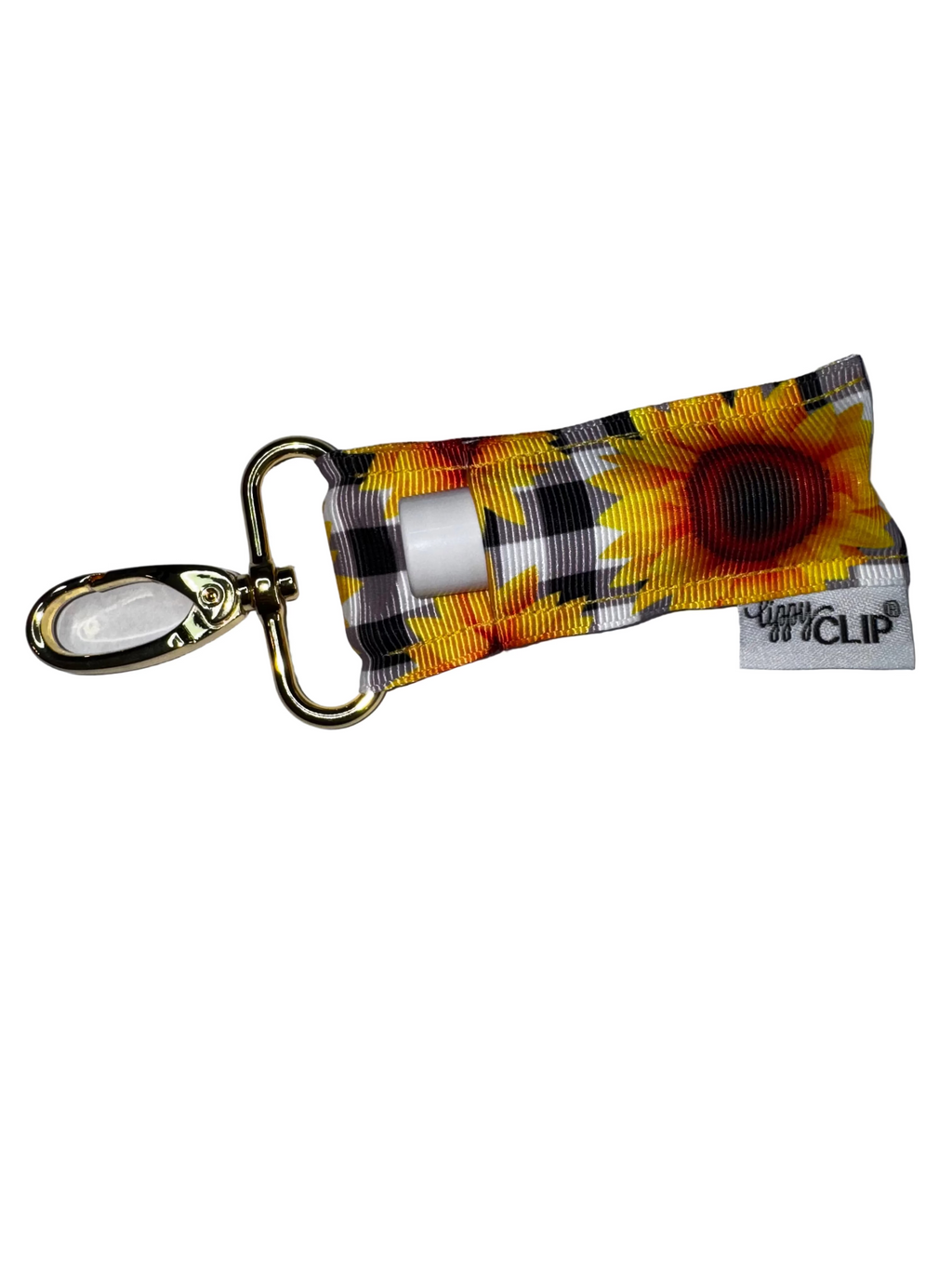 Sunflowers on Plaid LippyClip® Lip Balm Holder
