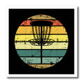 3dRose Black disc Golf Basket Over Retro Striped Circle on... - Iron on Heat Transfers (ht-382280)