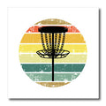 3dRose Black disc Golf Basket Over Retro Striped Circle on... - Iron on Heat Transfers (ht-382281)