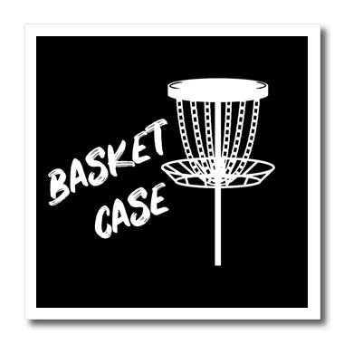 3dRose Basket case Written Near a White disc Golf Basket on... - Iron on Heat Transfers (ht-382282)