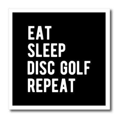 3dRose Eat Sleep Disc Golf Repeat in Bold White Lettering on... - Iron on Heat Transfers (ht-382301)