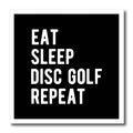 3dRose Eat Sleep Disc Golf Repeat in Bold White Lettering on... - Iron on Heat Transfers (ht-382301)