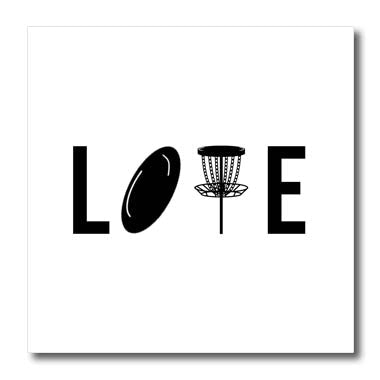 3dRose Love Spelled with disc Golf Clipart. Black on White... - Iron on Heat Transfers (ht-382310)