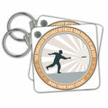 3dRose Key Chains Make Your Shot Count - frisbee disc golf graphic design of silhouette player throwing (kc-52687-1)