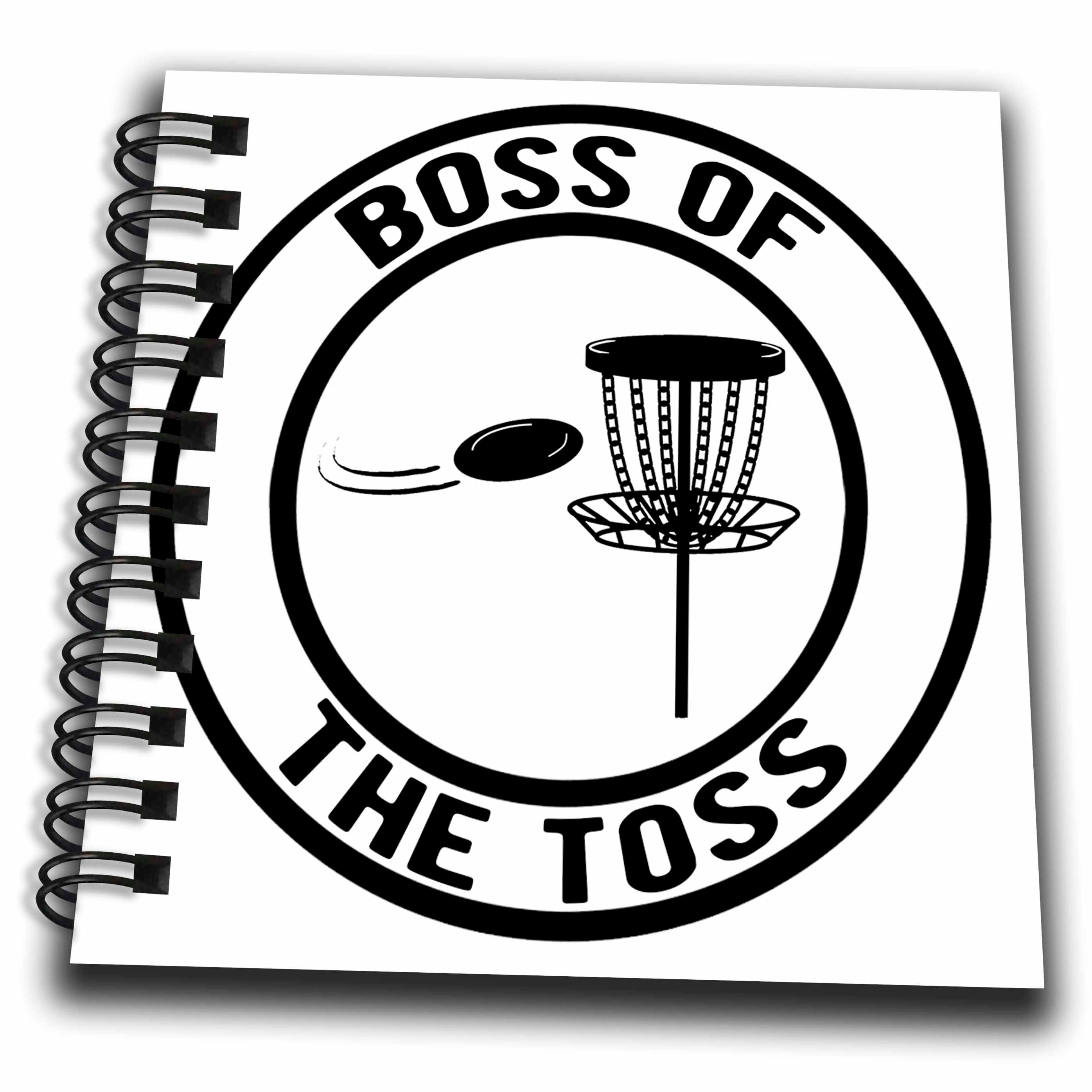 3dRose Boss of The Toss in a Circle with disc Golf Basket and disc on... - Drawing Books (db-382296)