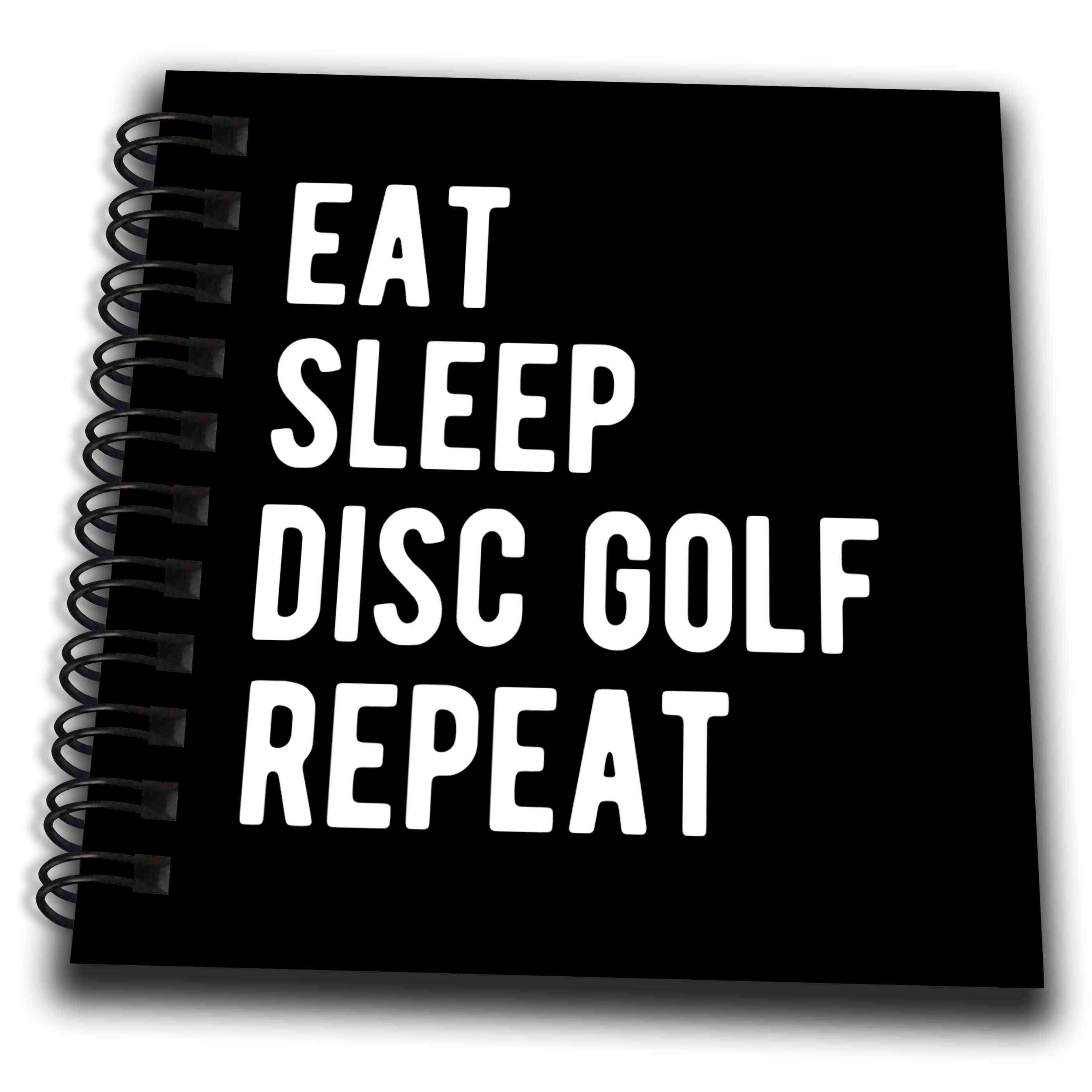 3dRose Eat Sleep Disc Golf Repeat in Bold White Lettering on Black... - Drawing Books (db-382301)