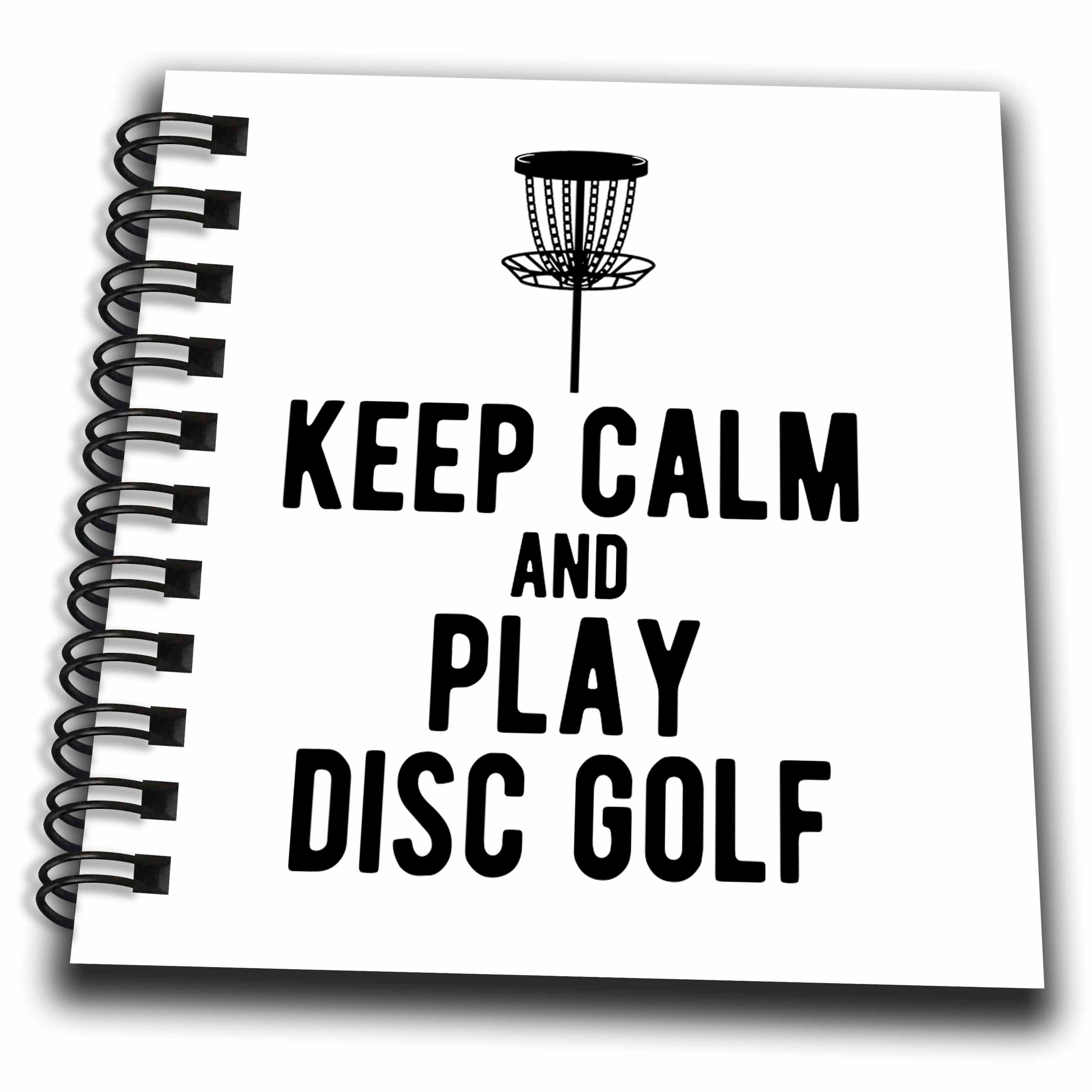 3dRose Keep Calm and Play Disc Golf with disc Golf Basket on White... - Drawing Books (db-382308)