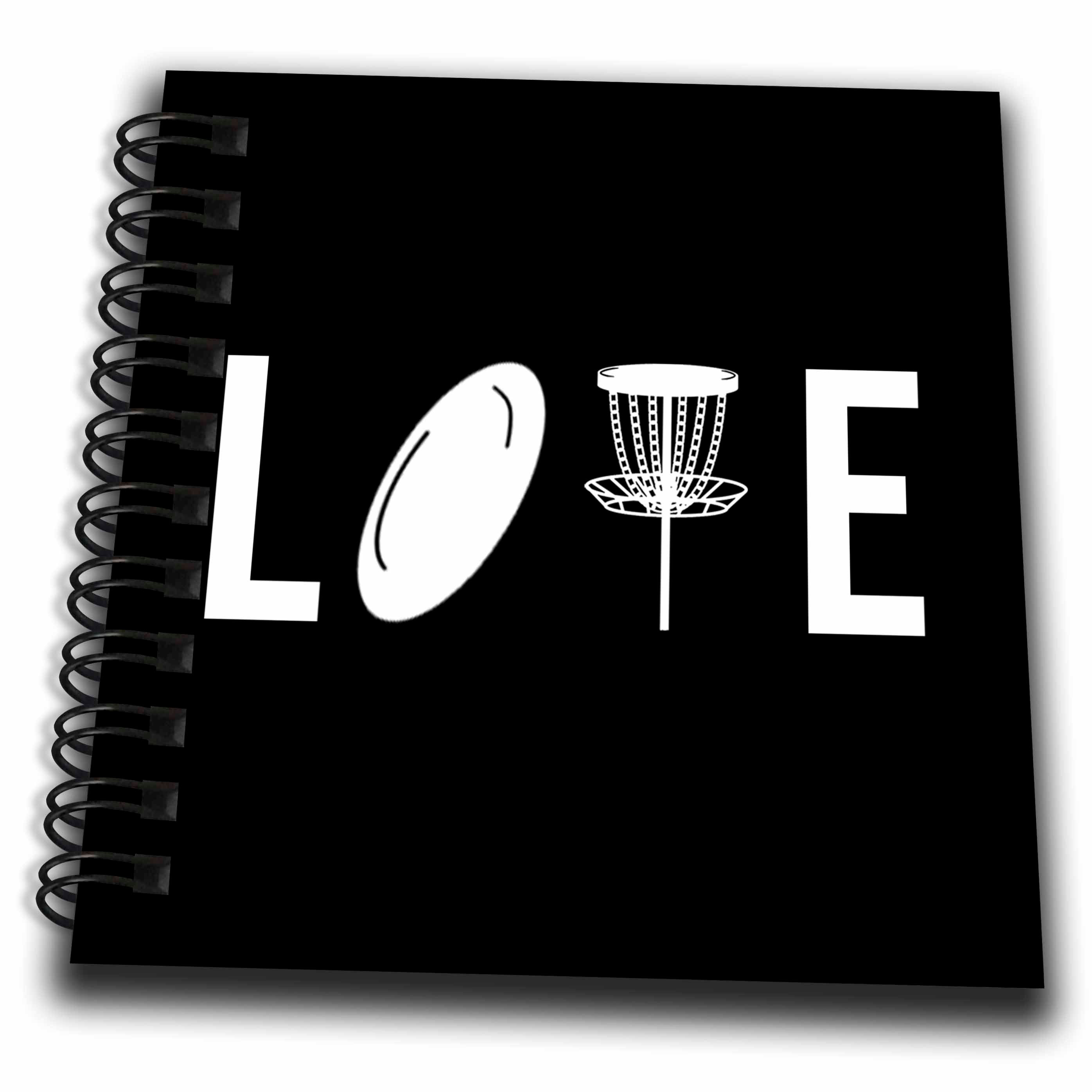 3dRose Love Spelled with disc Golf Clipart. White on Black Background. - Drawing Books (db-382309)