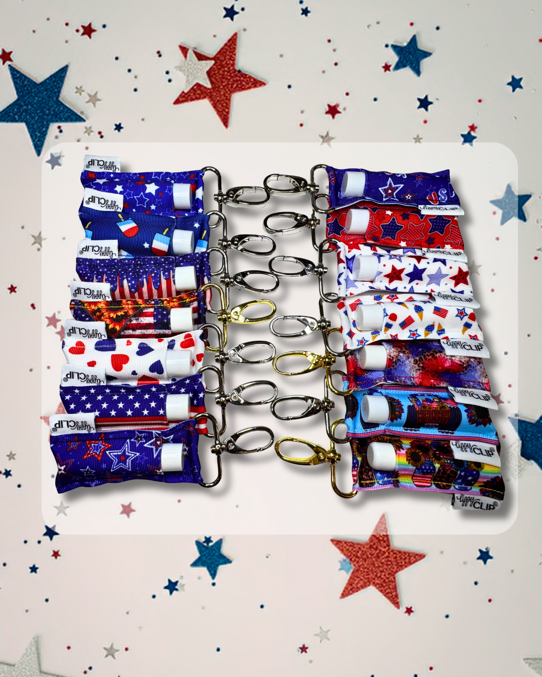 Flag and Sunflowers LippyClip® Lip Balm Holder