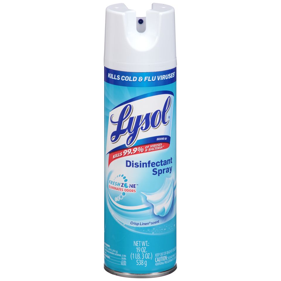 Lysol Disinfectant Spray, Crisp Linen Scent, 19 Oz Aerosol Spray