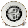 3dRose Perkins Designs Disc Golf - Phil The Basket 2 Frisbee disc Golf Putter Thrown into The Chains of a Basket - Plates (cp_18150)