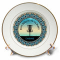 3dRose Blue Skies and Text to putt Plastic in its Place, The disc Golf Basket. - Plates (cp_350049)