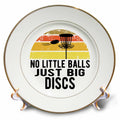 3dRose No Little Balls Just Big Discs in Black and Retro semi Circle on White - Plates (cp-382294)