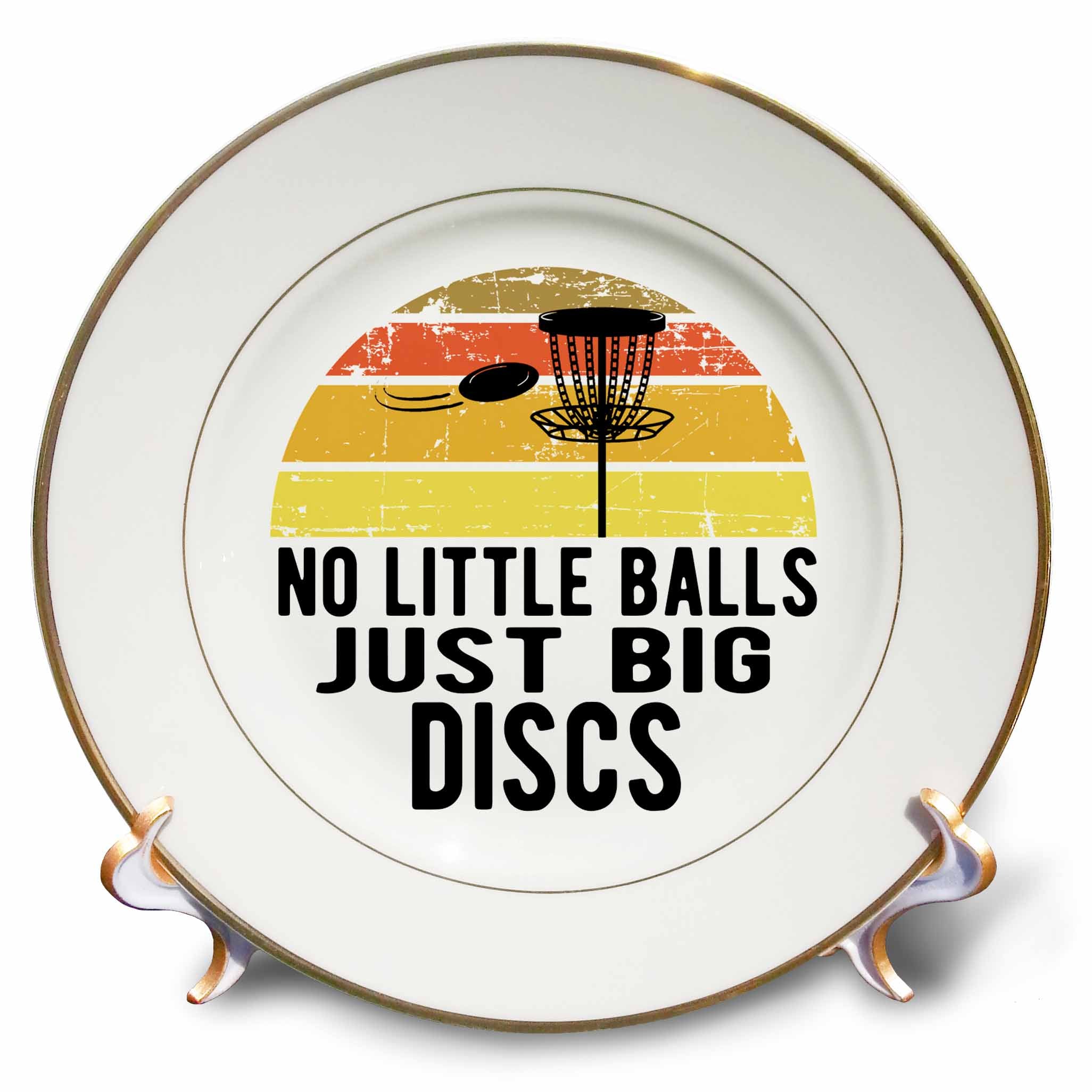 3dRose No Little Balls Just Big Discs in Black and Retro semi Circle on White - Plates (cp-382294)