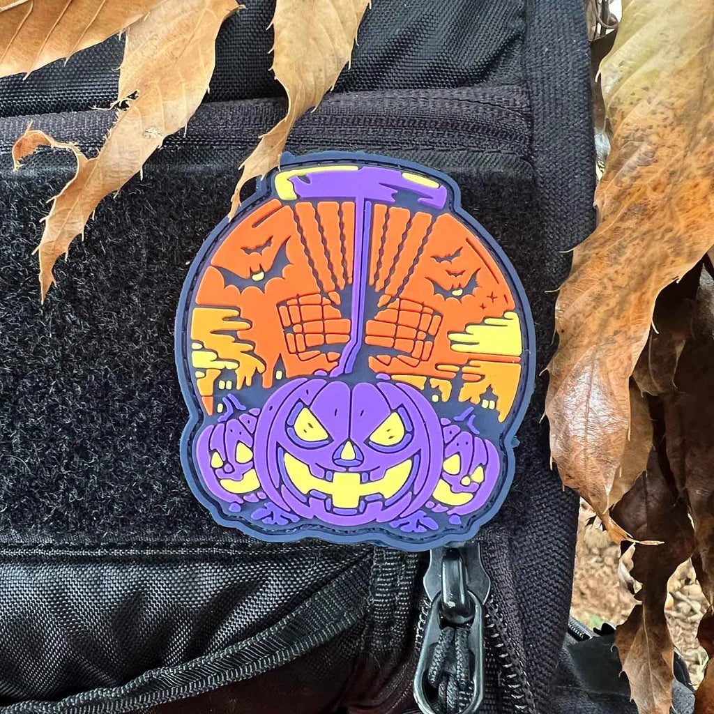 Halloween 2025 Pumpkin Basket - Purple - Disc Golf PVC Patch - Hook And Loop