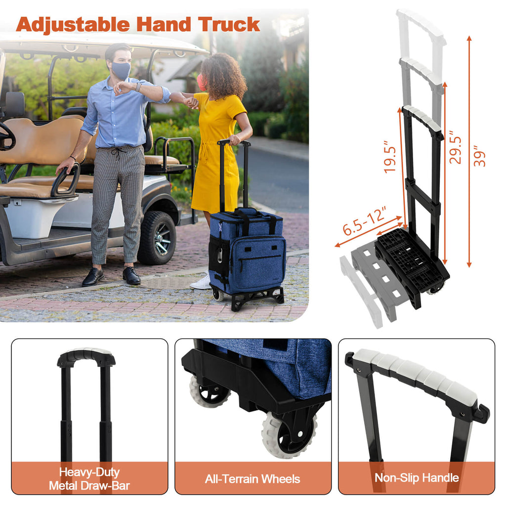50-Can Large Leakproof Rolling Cooler with Detachable Bottom Plate