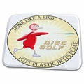 3dRose Think Like A Bird 1 red bird throwing frisbee disc golf putter - Dish Drying Mats (ddm-19246)