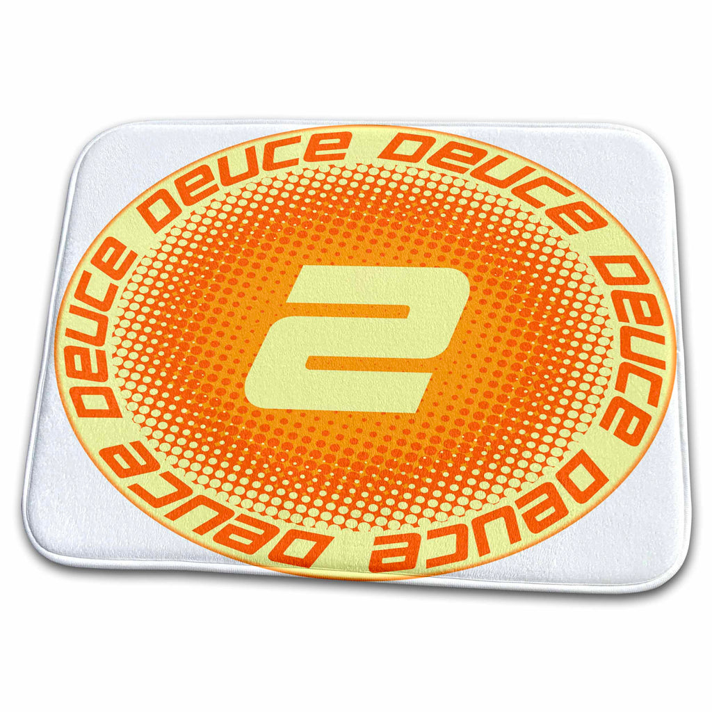 Dish Drying Mat - Deuce 2 disc golf graphic design using the number 2 and deuce text Designs Disc Golf