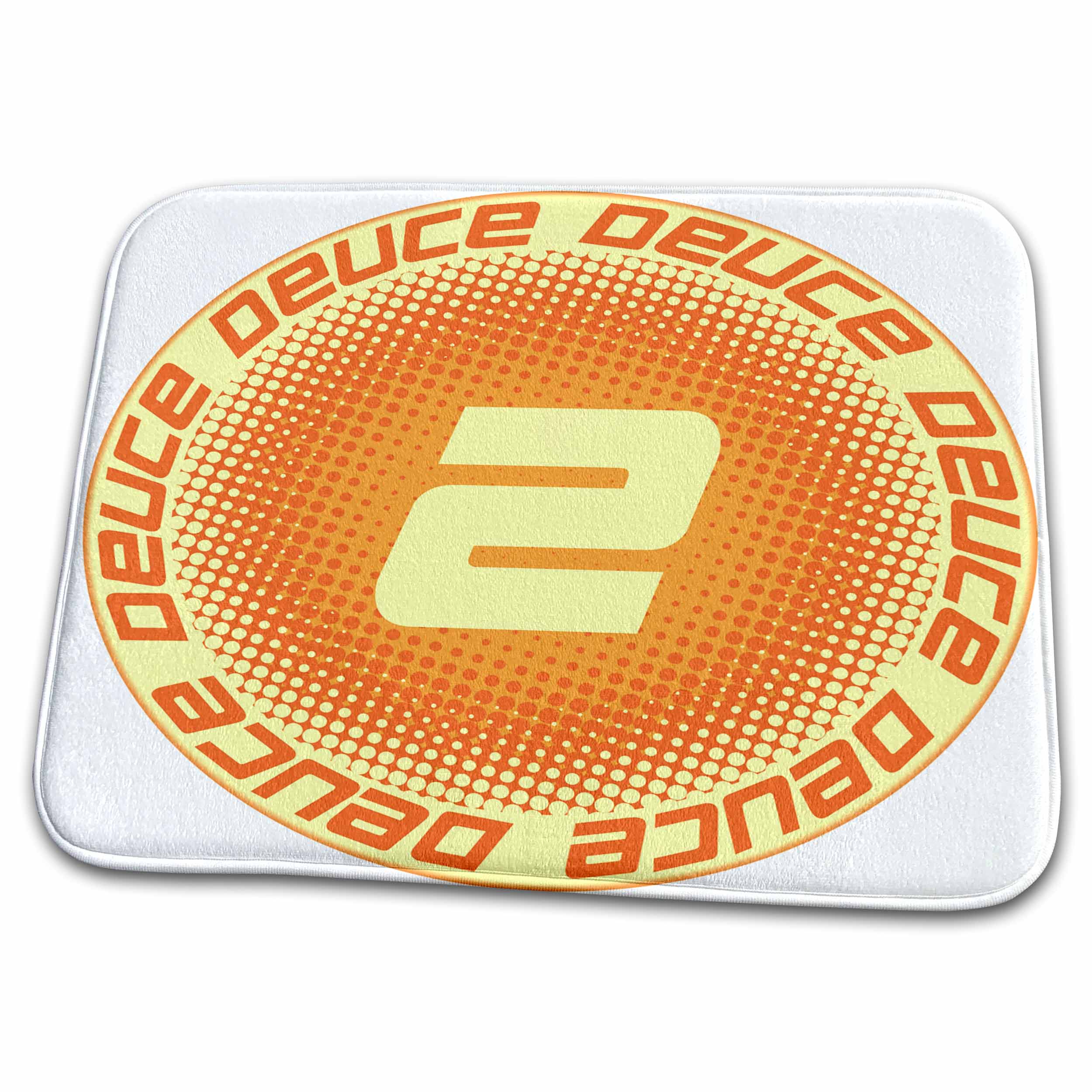 Dish Drying Mat - Deuce 2 disc golf graphic design using the number 2 and deuce text Designs Disc Golf