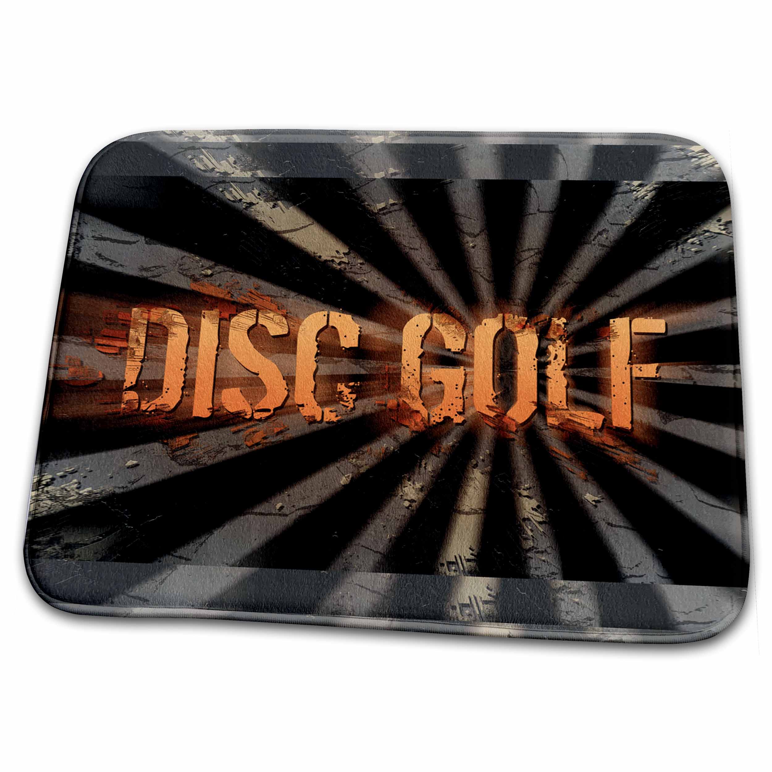 Dish Drying Mat - Grunge Explosion disc golf text with grunge and starbursting effects Designs Disc Golf