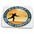 Dish Drying Mat - Disc Golf Competition in it to win it with frisbee disc golf player throwing a shot Designs Disc Golf