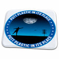 Dish Drying Mat - Putt Plastic In Its Place 8 silhouette of frisbee disc golfer putting under the moon Designs Disc Golf