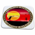 Dish Drying Mat - Putt Plastic In Its Place 9 silhouette of frisbee disc golfer putting at sunset Designs Disc Golf