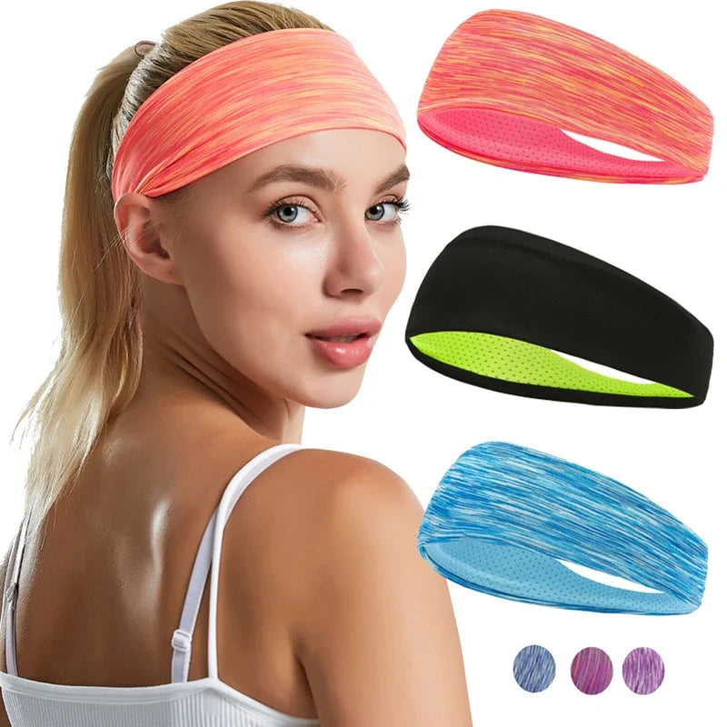 3 Pack Moisture Wicking Sports Headbands for Men & Women