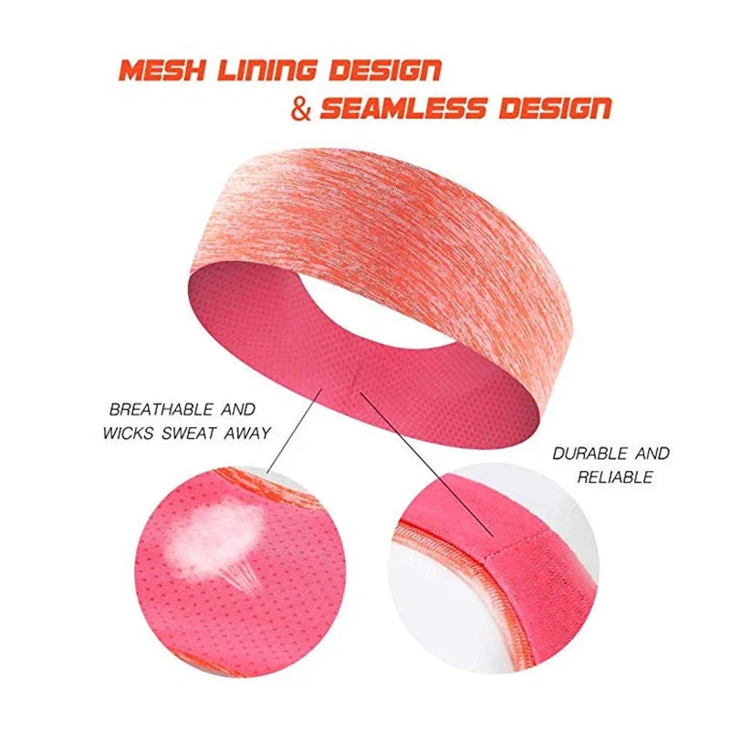 3 Pack Moisture Wicking Sports Headbands for Men & Women