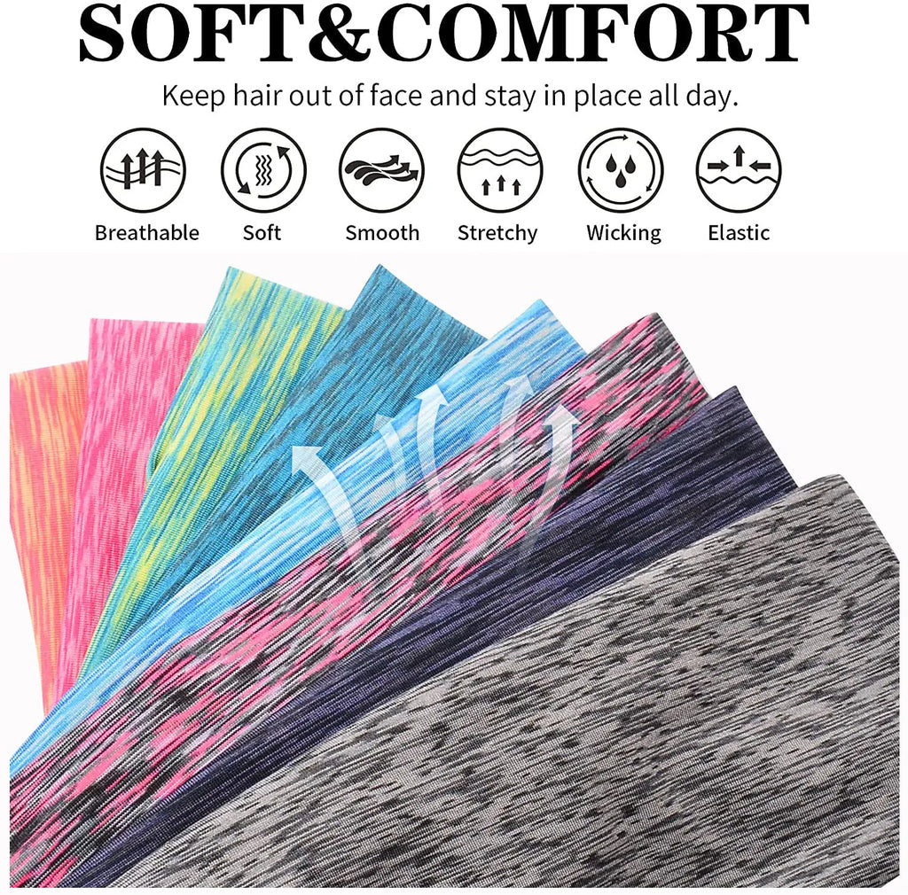 3 Pack Moisture Wicking Sports Headbands for Men & Women