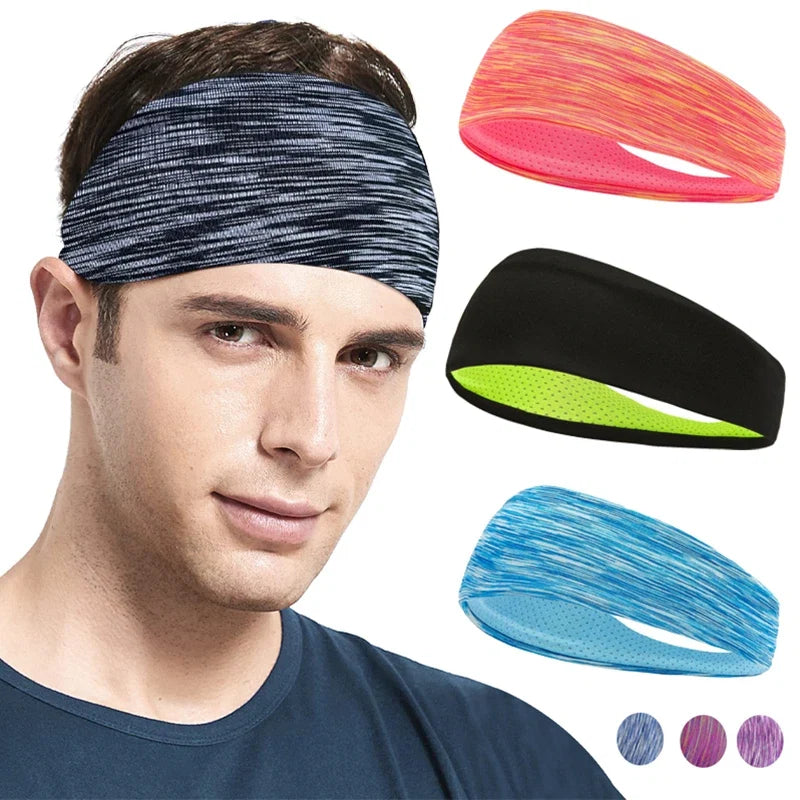 3 Pack Moisture Wicking Sports Headbands for Men & Women