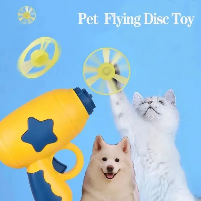 Interactive Cat Flying Disc Launcher Toy for Training and Play