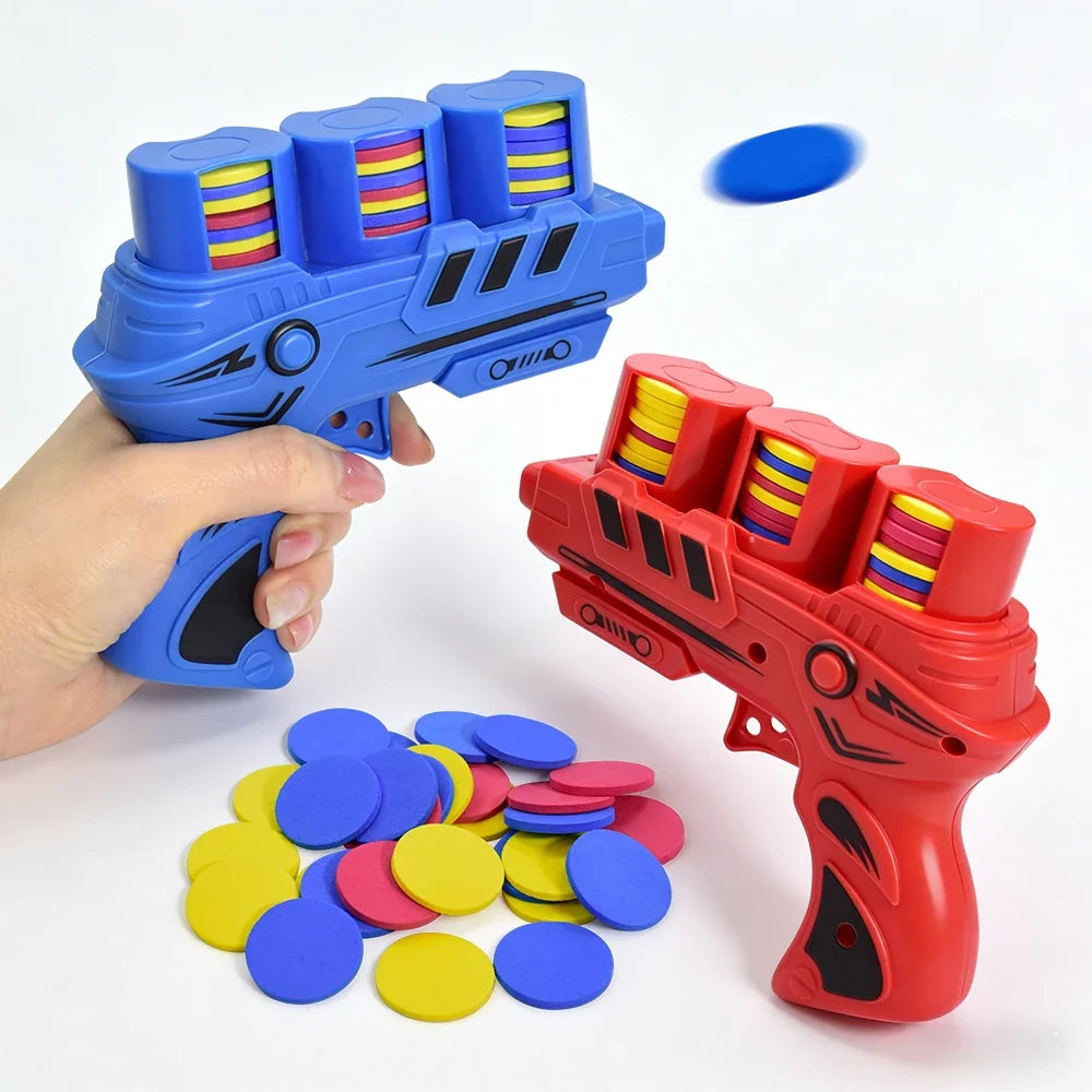 Kids Foam Disc Launcher Gun | Safe Outdoor Flying Saucer Toy