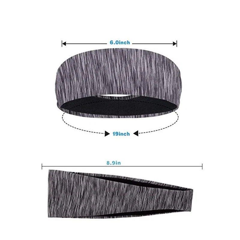 3 Pack Moisture Wicking Sports Headbands for Men & Women