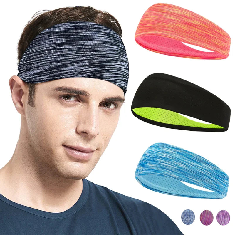 3 Pack Moisture Wicking Sports Headbands for Men & Women