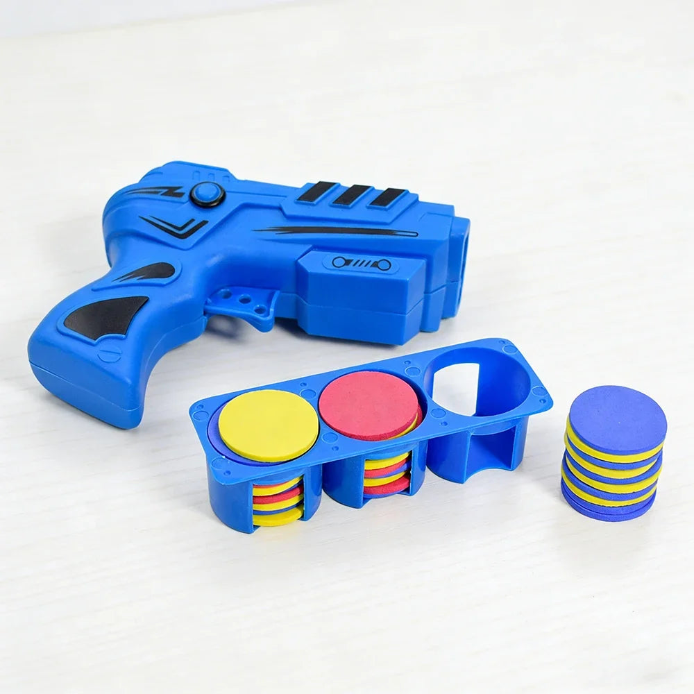 Kids Foam Disc Launcher Gun | Safe Outdoor Flying Saucer Toy