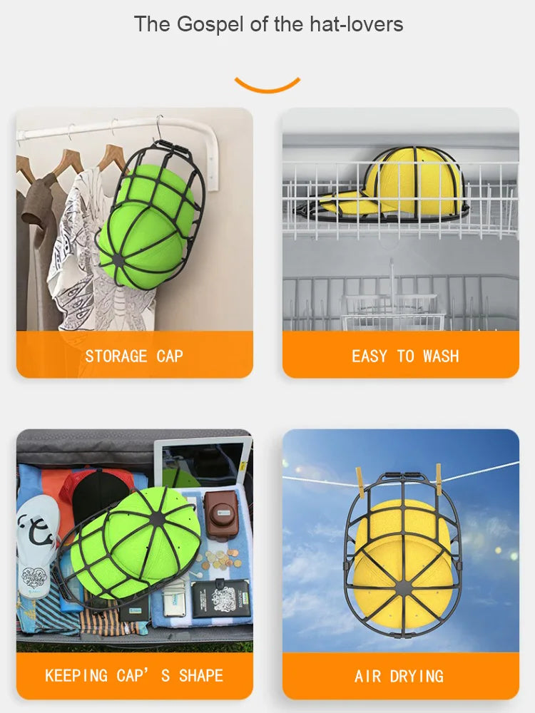 2Pcs/set Hat washing set, baseball duckbill cap, washing and sun drying integrated, non deformed machine wash protective rack