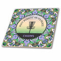 3dRose Color Palette of Purple and Green disc Golf Basket Graphic Design. - Tiles (ct_350050)