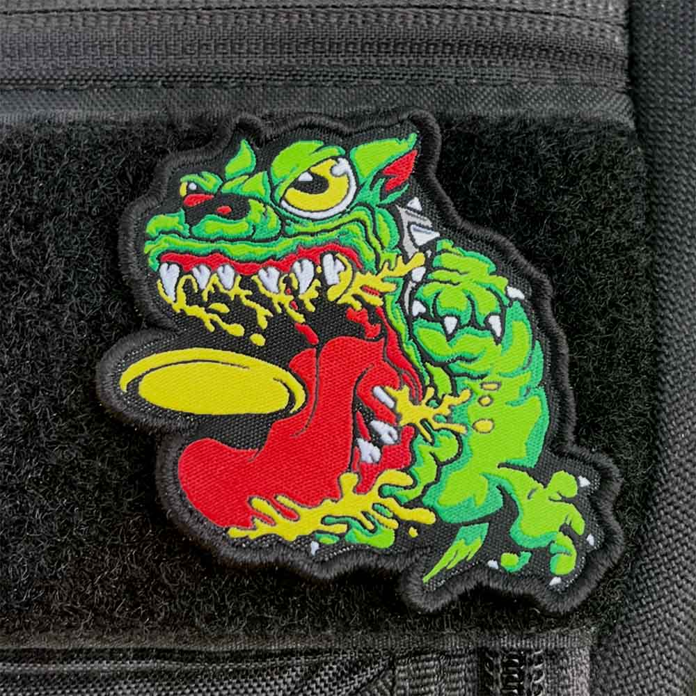 Angry Discin' Dog Disc Golf Patch - Hook And Loop