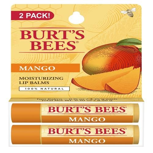 Burts Bees Lip Balm - Mango, Lip Moisturizer With Responsibly Sourced Beeswax, Tint-Free, Natural Origin Conditioning Treatment, 2 Tubes, 0.15 Oz.
