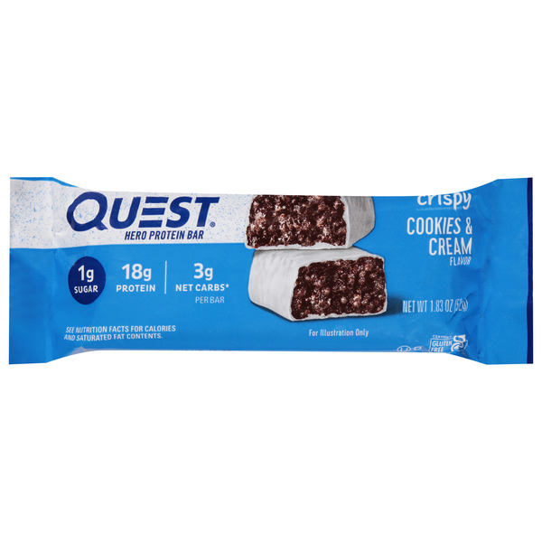 Quest Cookies & Cream Flavor Hero Protein Bar