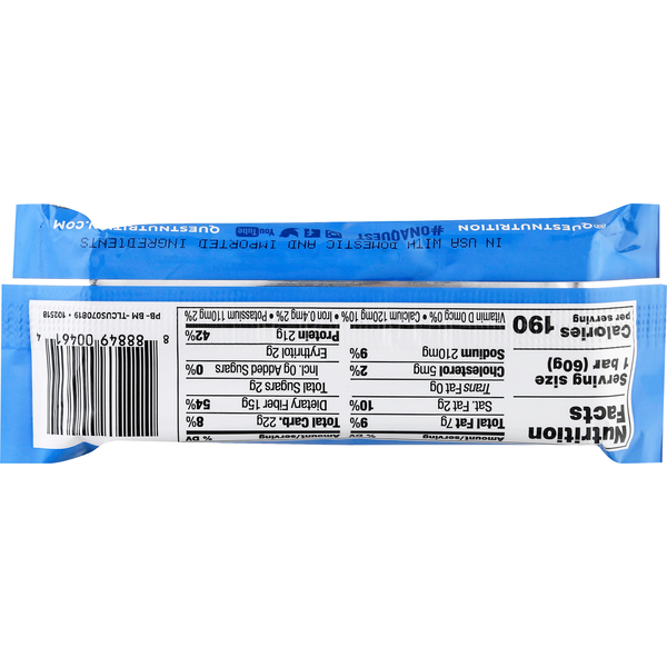 Quest Protein Bar, Blueberry Muffin Flavor