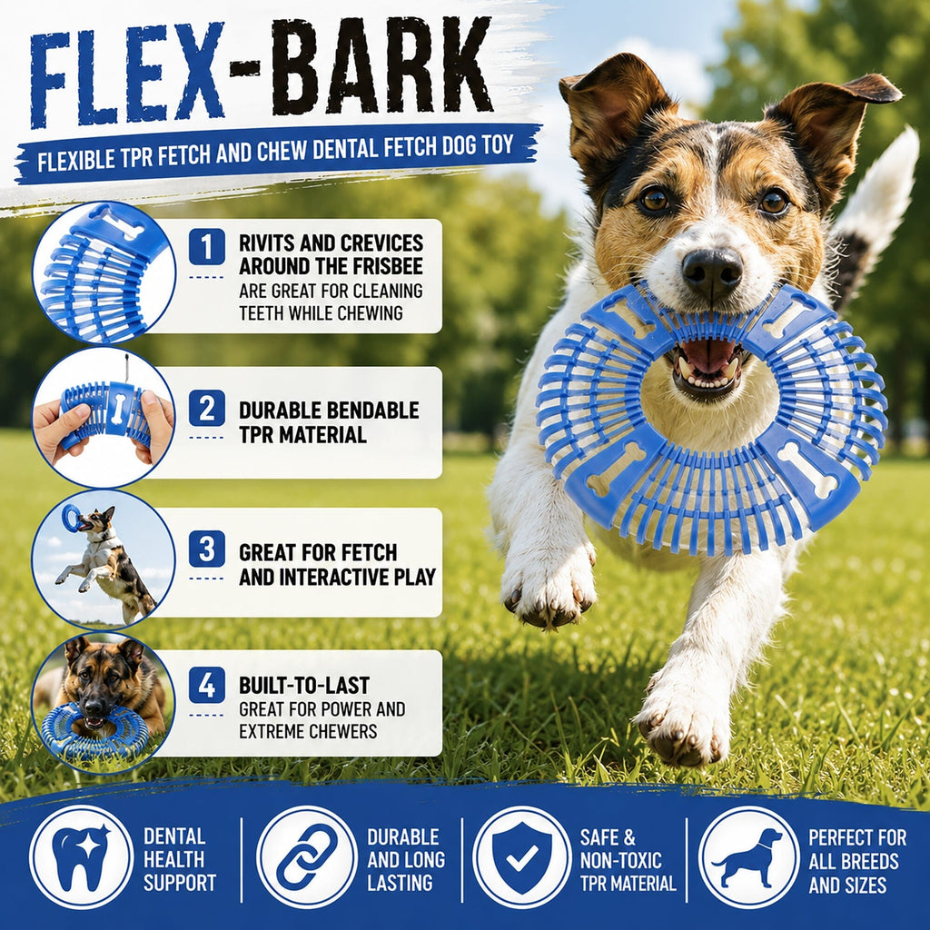 Pet Life ® 'Denta-Bark' Sporty Durable Flexible Toss and Fetch Frisbee Oral Hygiene Pet Dog Toy